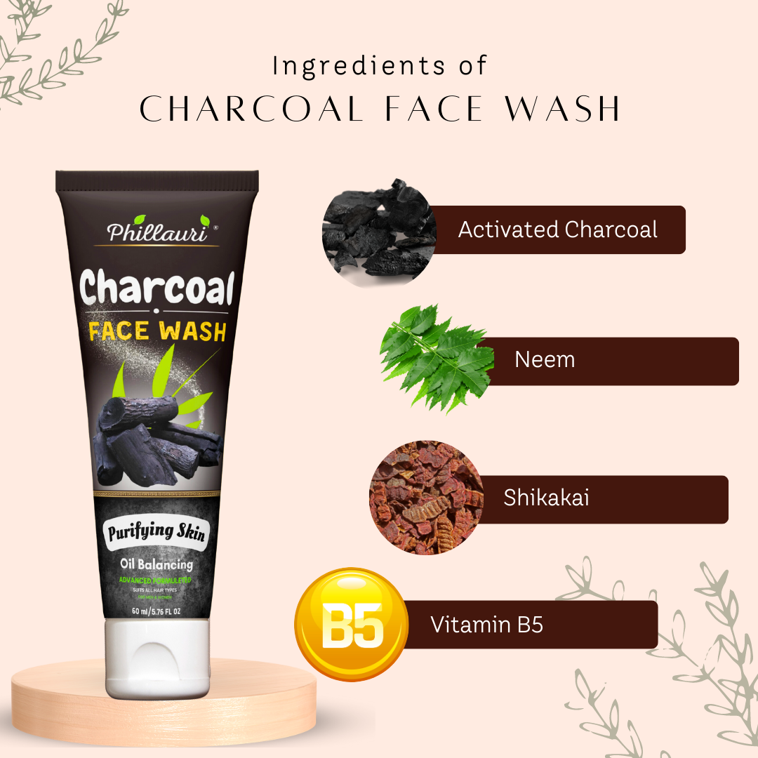 Phillauri Charcoal scrub, Face Wash, Face Cream Skin And Body Combo Kit, 100gm+60ml+50gm