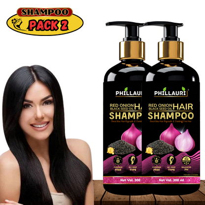 Phillauri Red Onion Black Seed Shampoo For Hair Regrowth, Dandruff Free Hair