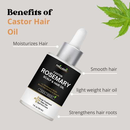 Phillauri Castor Rosemary Scalp and Hair Oil for Boost Hair Growth & Daily Use, 30ML Each