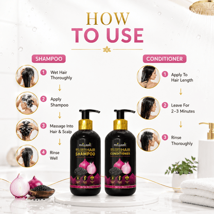 Phillauri Red Onion with Black Seed Oil Shampoo & Conditioner Duo