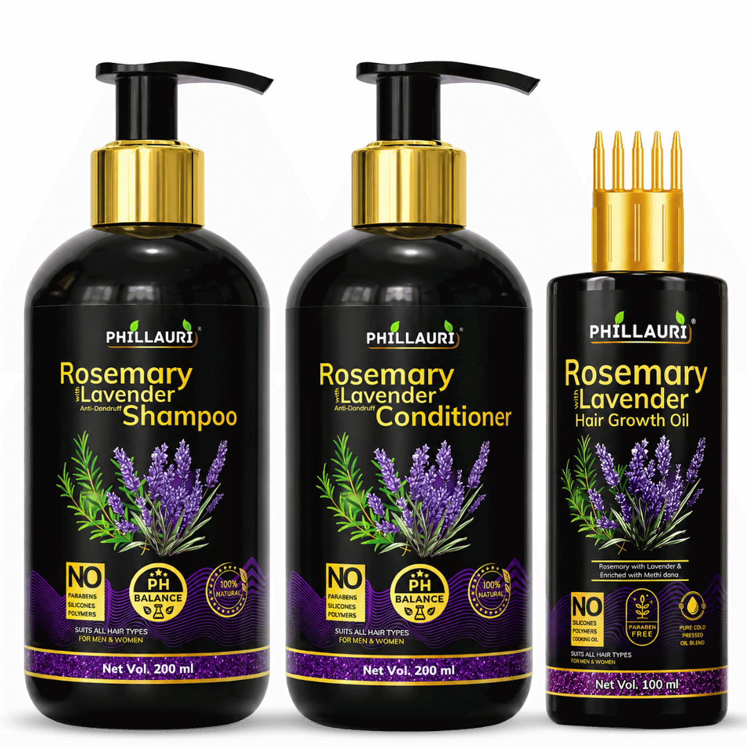 Phillauri Rosemary with Lavender Complete 3-Step Hair Care Trio