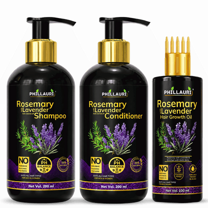 Phillauri Rosemary with Lavender Complete 3-Step Hair Care Trio