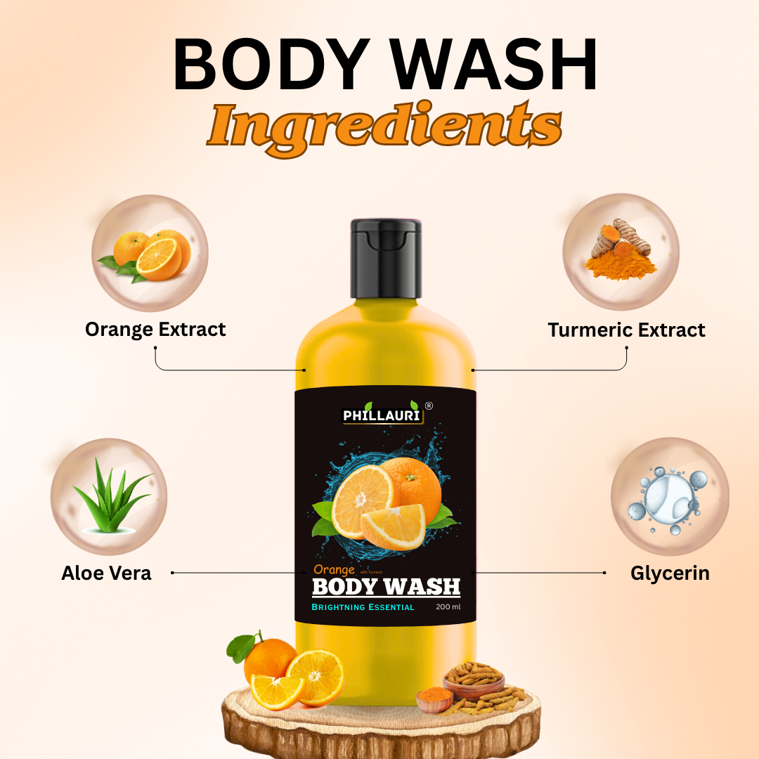 Phillauri Brightening Orange Body Wash For Men And Women, 200ml