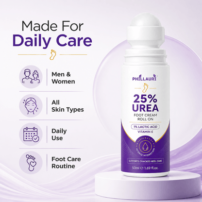 Phillauri 25% Urea Foot Cream Roll On – With 1% Lactic Acid & Vitamin E