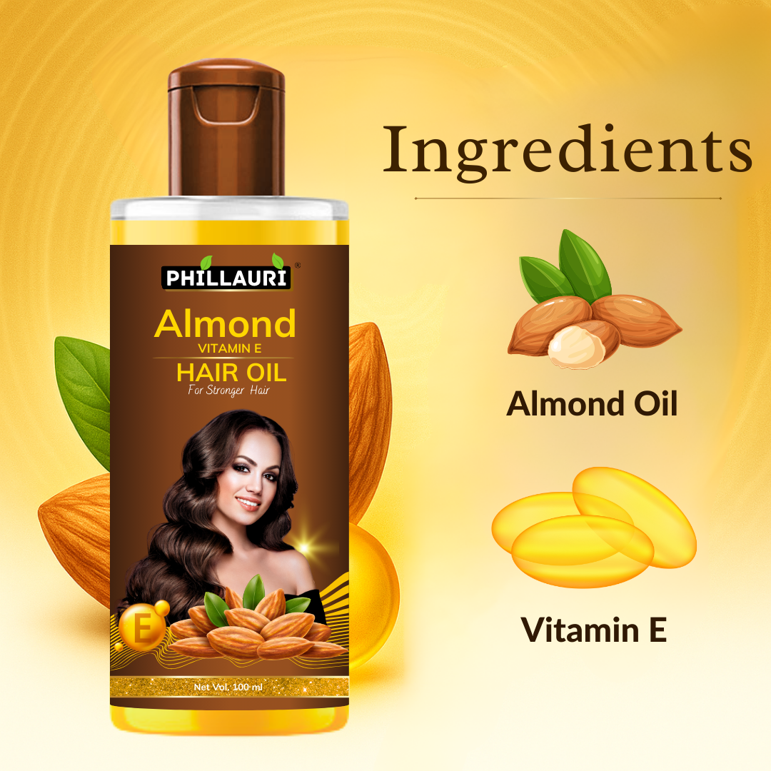 Phillauri Almond Hair Oil For Soft And Silky Hair, 100ML