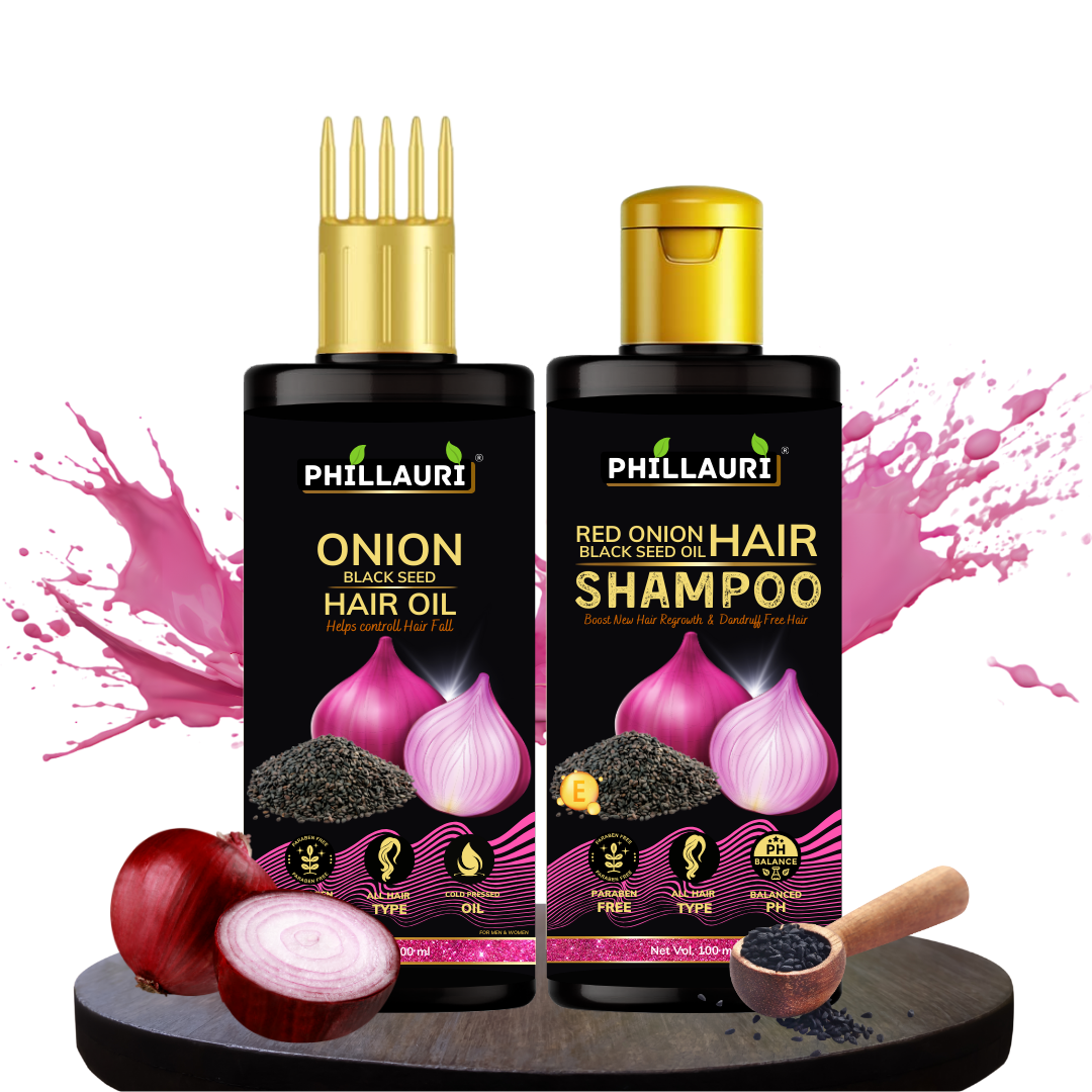 Phillauri Onion Black Seed Hair Oil With Shampoo combo For Hair Growth
