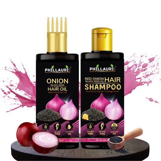 Phillauri Onion Black Seed Hair Oil With Shampoo combo For Hair Growth