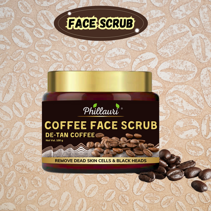 Phillauri Coffee Face Scrub for Remove Dead Skin Cells, 100g