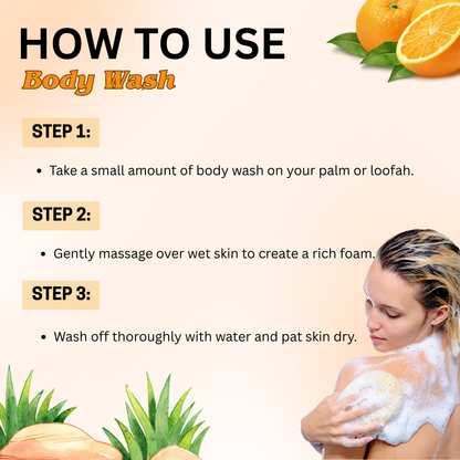 Phillauri Brightening Orange Body Wash For Men And Women, 200ml