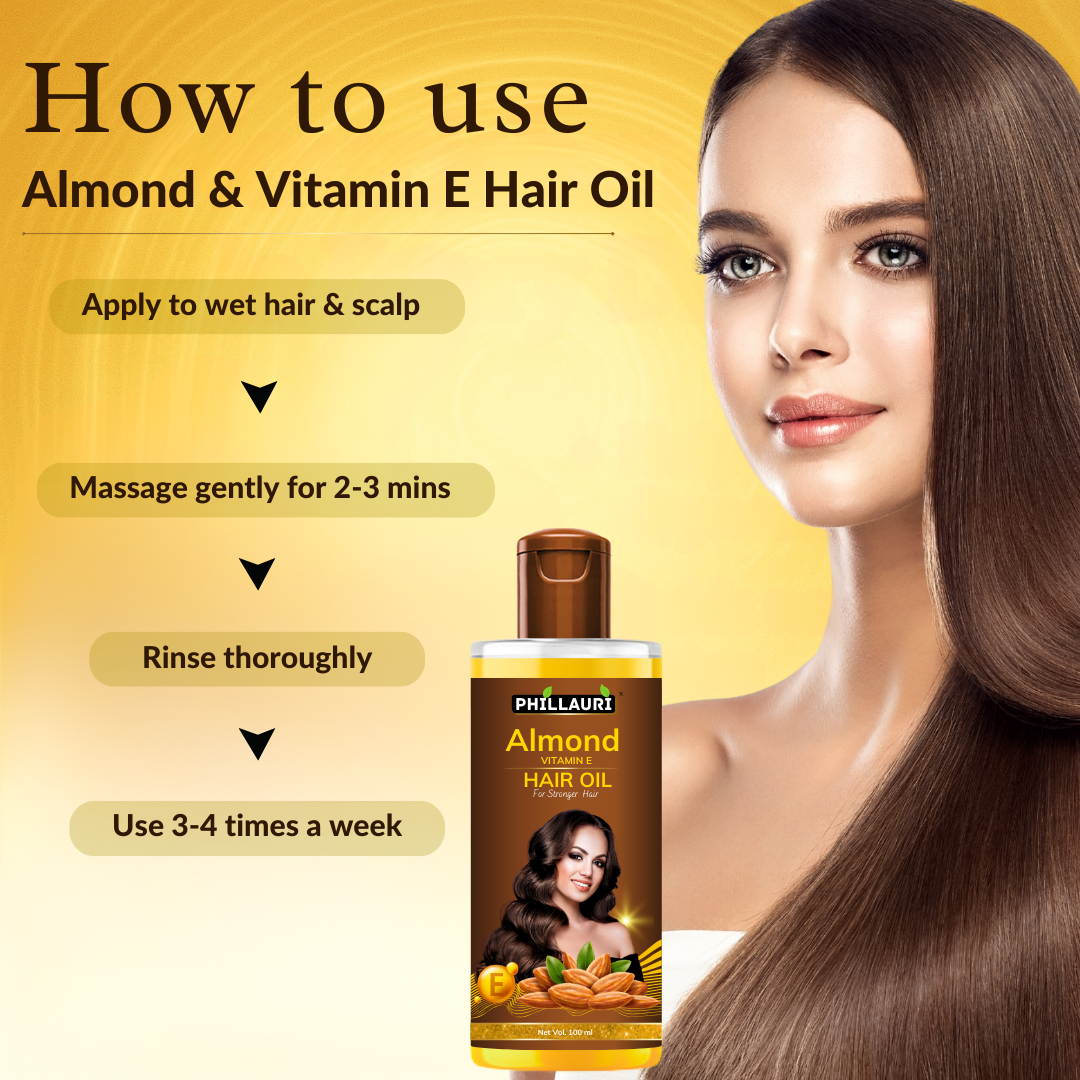 Phillauri Almond Hair Oil For Soft And Silky Hair, 100ML