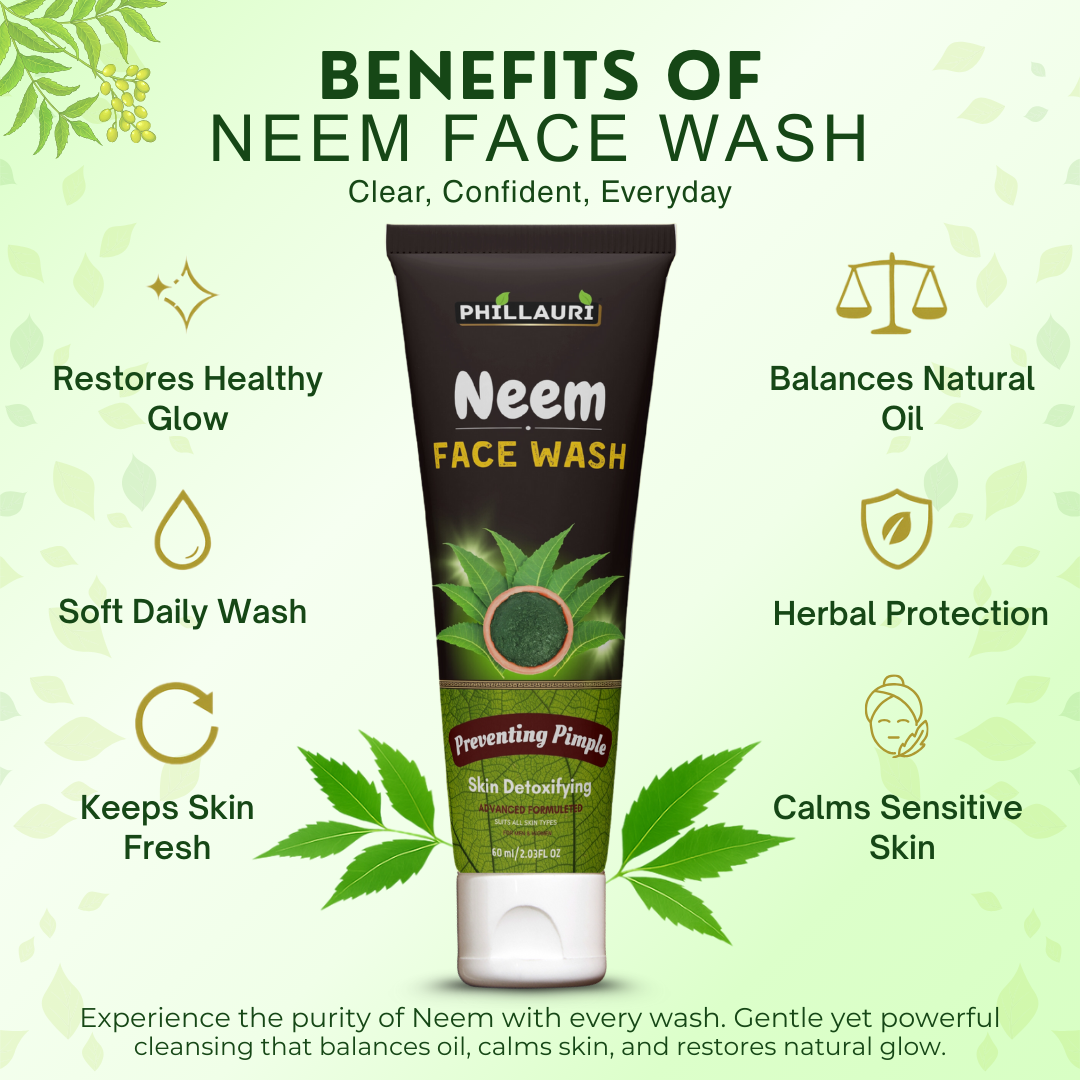 Phillauri Neem Face Wash For Skin Detoxifying, 60ml