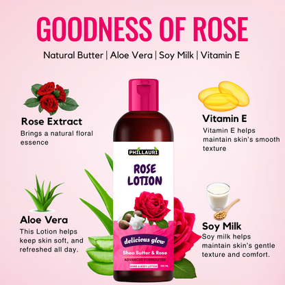 Phillauri Advanced Formulated Rose Body Lotion For Delicious Glow Skin