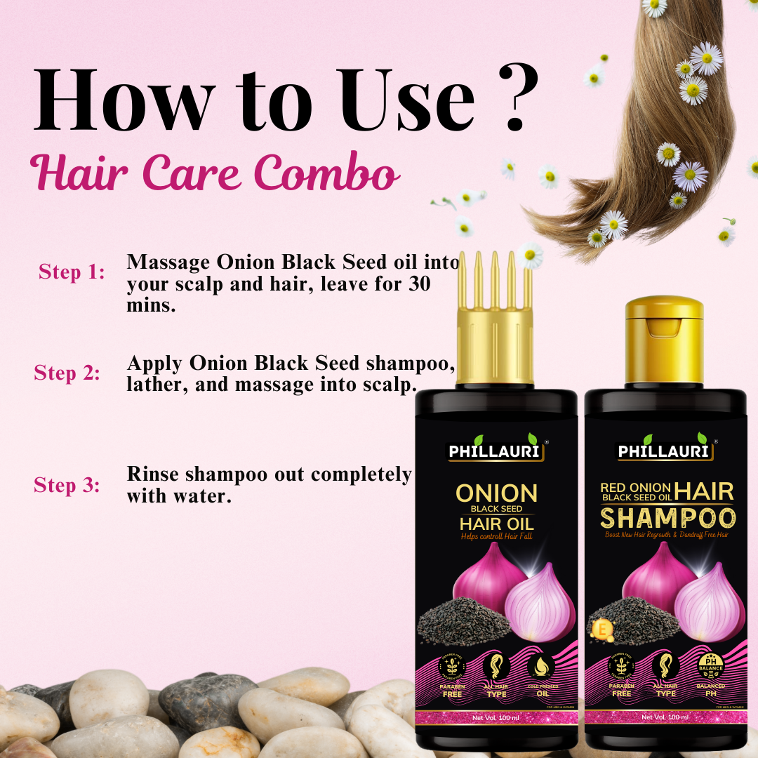 Phillauri Onion Black Seed Hair Oil With Shampoo combo For Hair Growth