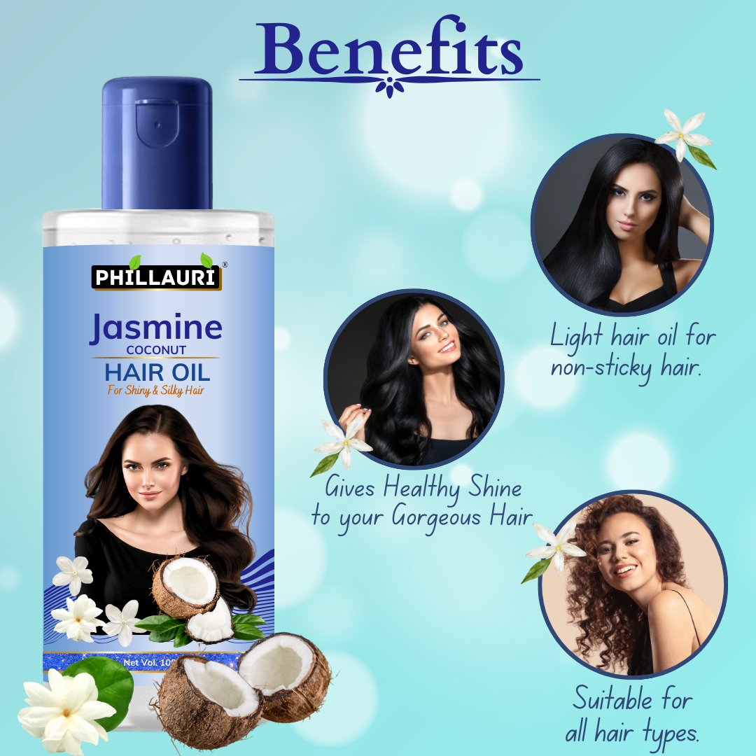 Phillauri Jasmine Coconut Hair Oil For Long-lasting Moisture, 100ml