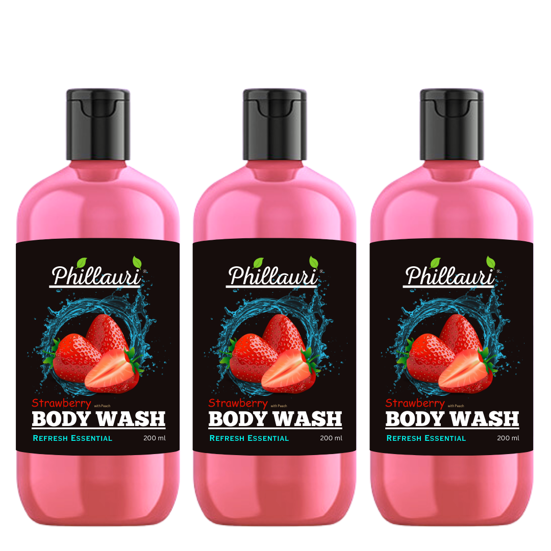 Phillauri Refresh Essential Strawberry Body Wash For Smoother Skin, 600ml