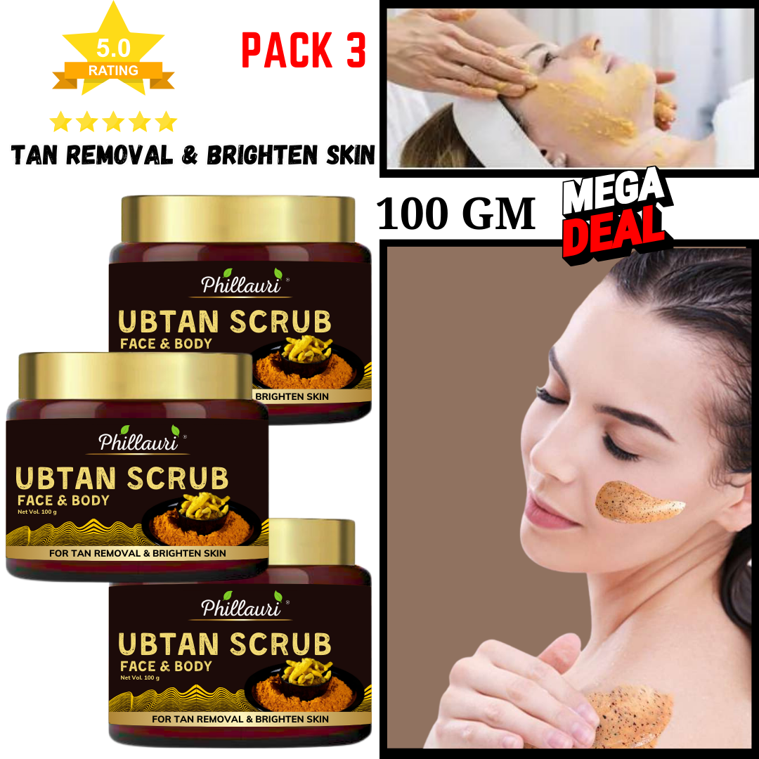 Phillauri Ubtan Tan Removal Face Scrub For Glowing Skin, 300g