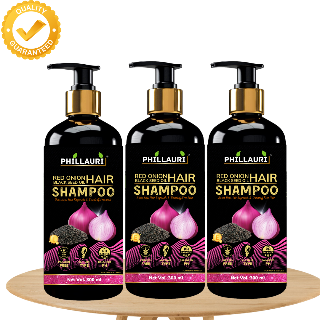 Phillauri Red Onion Black Seed Shampoo For Hair Regrowth, Dandruff Free Hair