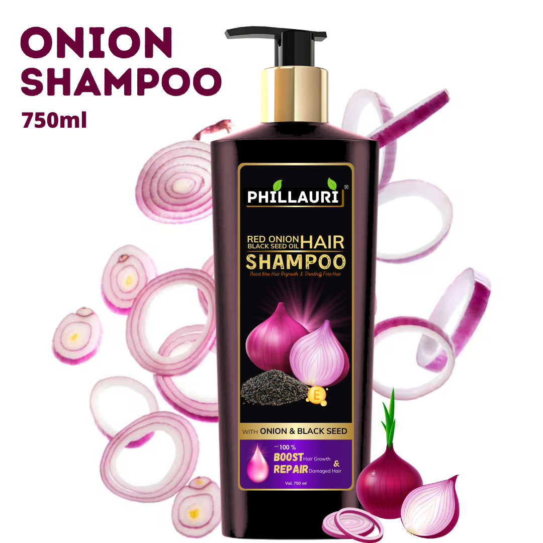 Phillauri Red Onion Black Seed Shampoo For Hair Growth, 750ml