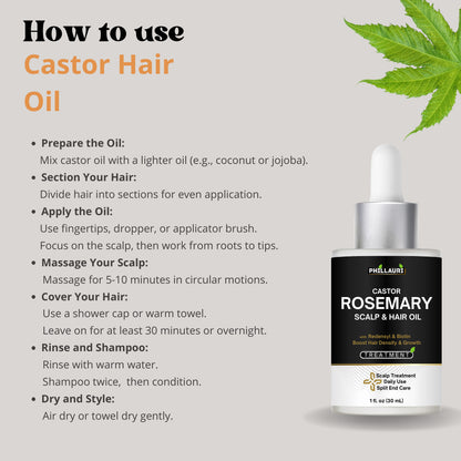 Phillauri Castor Rosemary Scalp and Hair Oil for Boost Hair Growth & Daily Use, 30ML Each