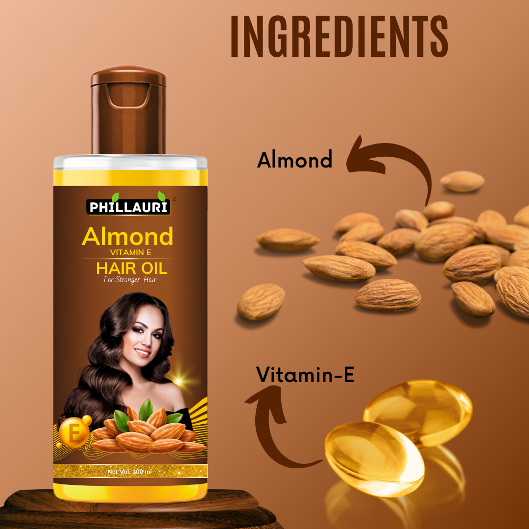 Phillauri Almond Hair Oil For Soft And Silky Hair, 100ML