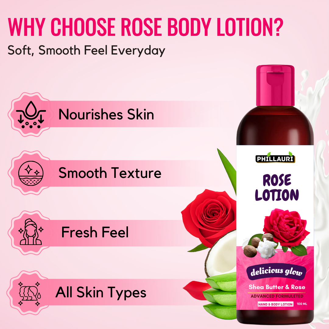 Phillauri Advanced Formulated Rose Body Lotion For Delicious Glow Skin