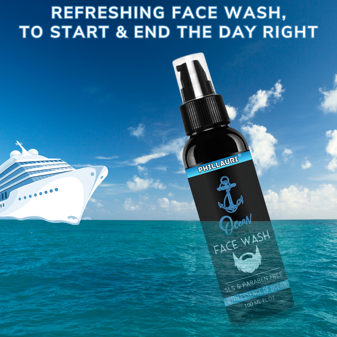 Phillauri Ocean Facewash for Men - SLS and Paraben Free with Ocean Essence.