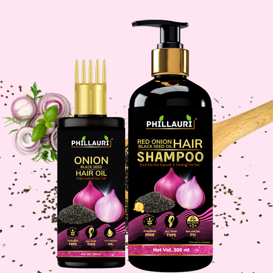 Phillauri Onion Black Seed Hair Oil And Shampoo For Boost Growth, 400ML