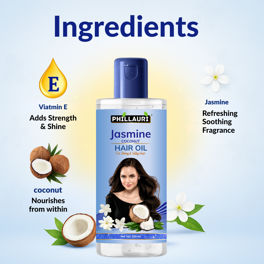 Phillauri Jasmine Coconut Hair Oil For Long-lasting Moisture, 100ml