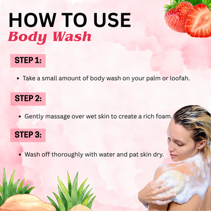 Phillauri Refresh Essential Strawberry Body Wash For Smoother Skin, 200ml