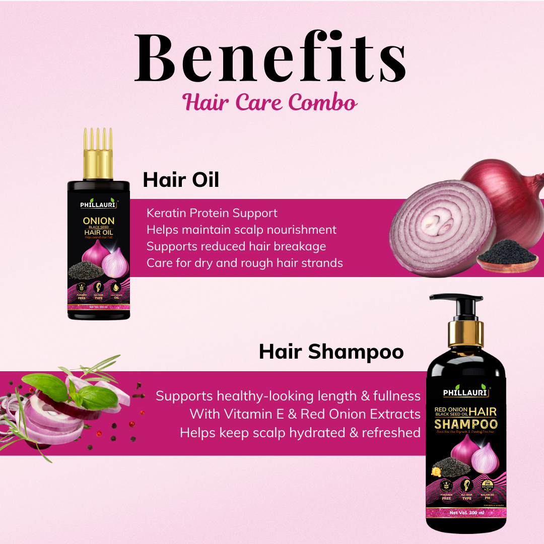 Phillauri Onion Black Seed Hair Oil And Shampoo For Boost Growth, 400ML