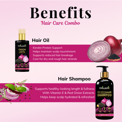 Phillauri Onion Black Seed Hair Oil And Shampoo For Boost Growth, 400ML