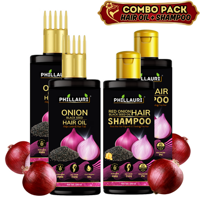 Phillauri Onion Black Seed Hair Oil With Shampoo combo For Fast Hair Growth