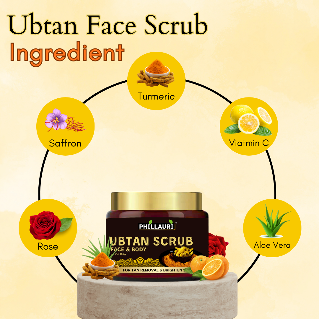 Phillauri Ubtan Tan Removal Face Scrub For Glowing Skin, 100g
