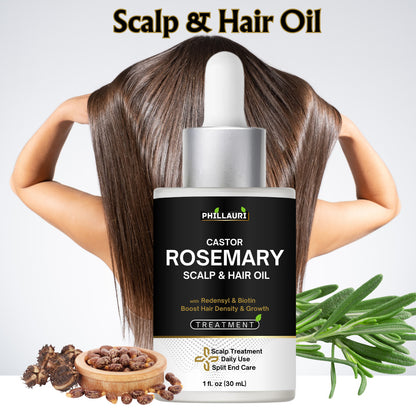 Phillauri Castor Rosemary Scalp and Hair Oil for Boost Hair Growth & Daily Use, 30ML Each