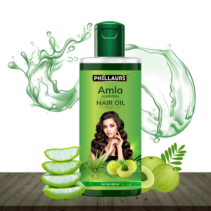 Phillauri Natural Pure Amla AloeVera Hair Oil For Strong hair, 100ml