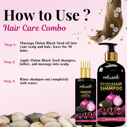 Phillauri Onion Black Seed Hair Oil And Shampoo For Boost Growth, 400ML