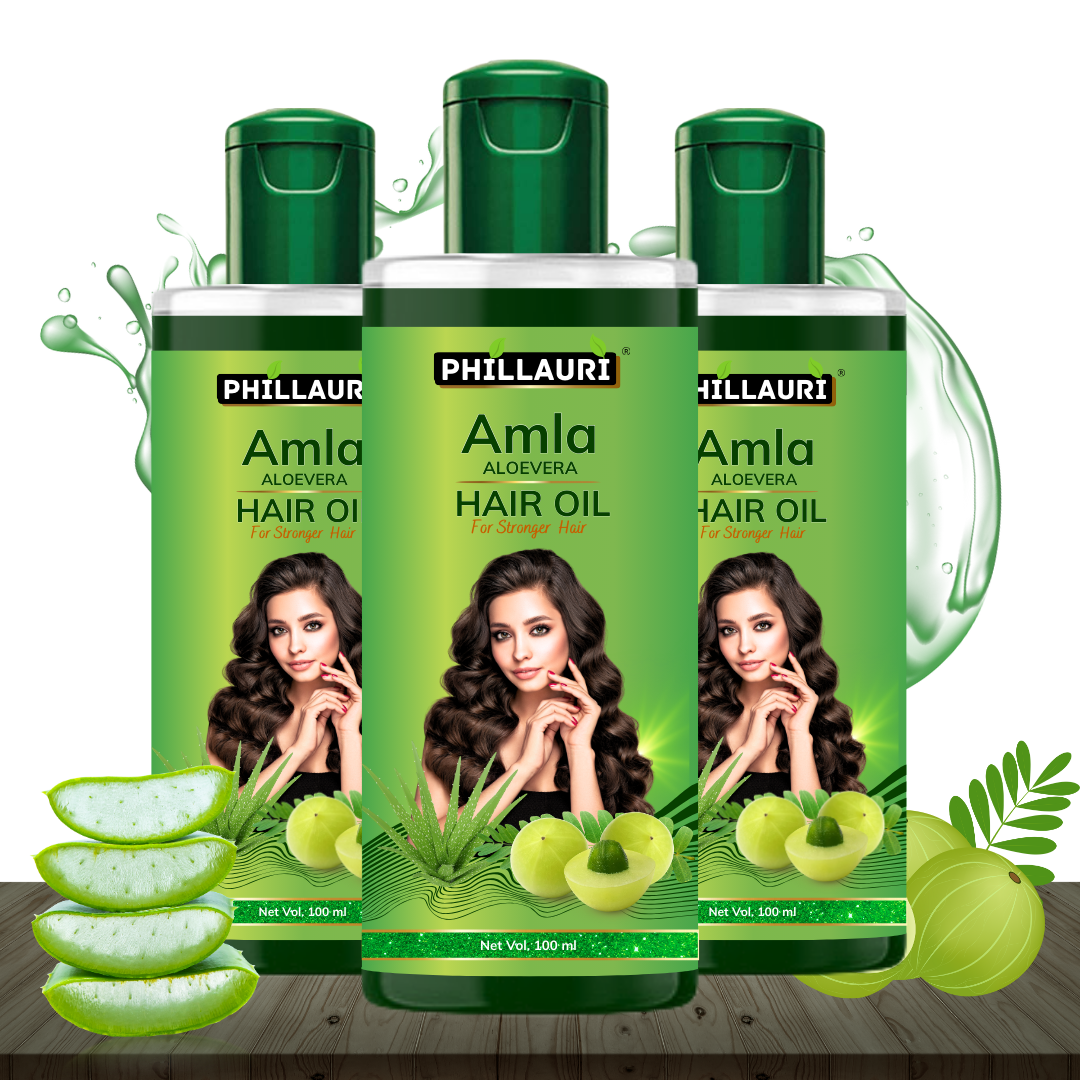 Phillauri Natural Pure Amla AloeVera Hair Oil For Strong hair, 100ml
