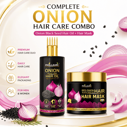 Phillauri Onion Black Seed Hair Oil & Hair Mask Combo