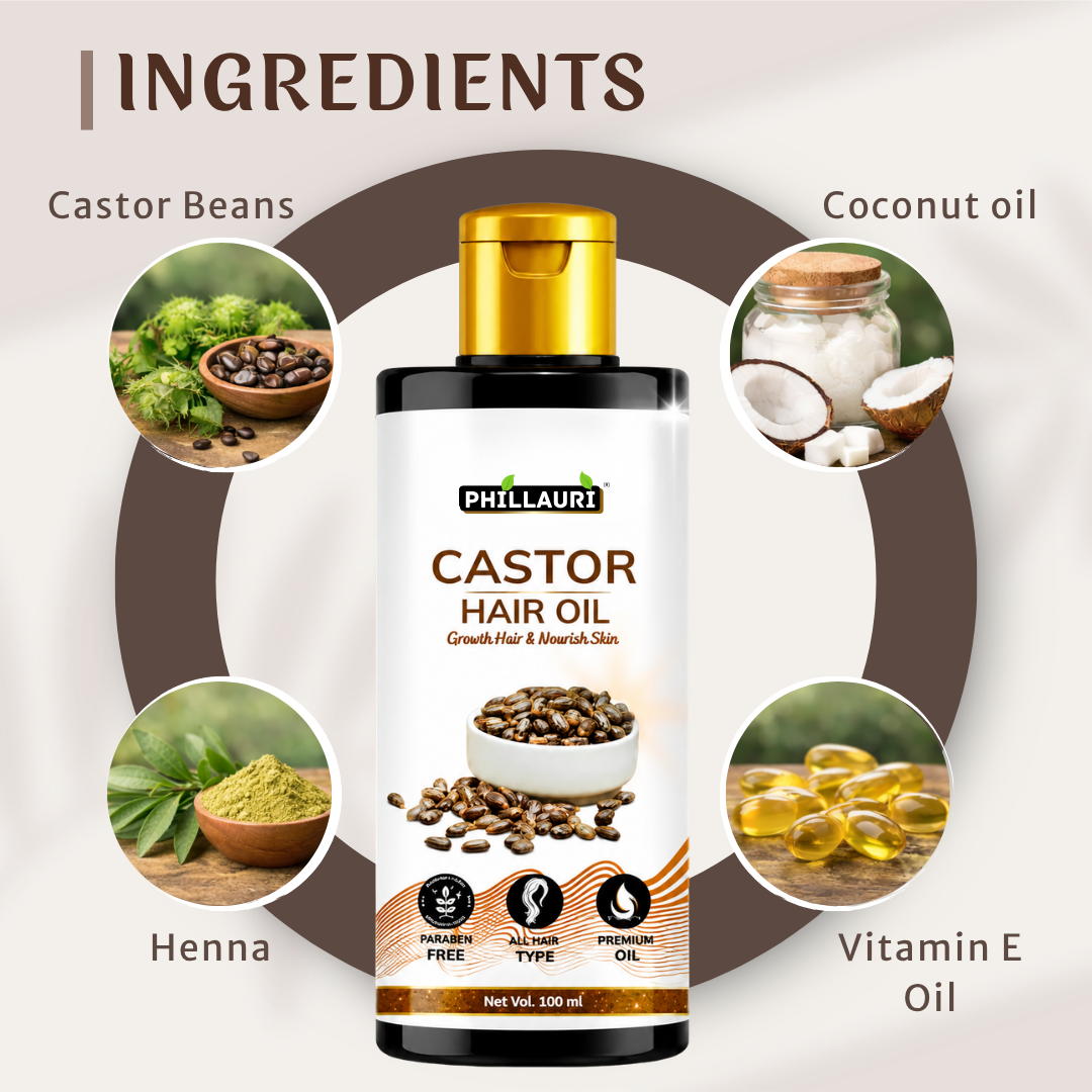 Phillauri Castor Hair Oil – For Hair Growth & Nourished Skin, 100ml