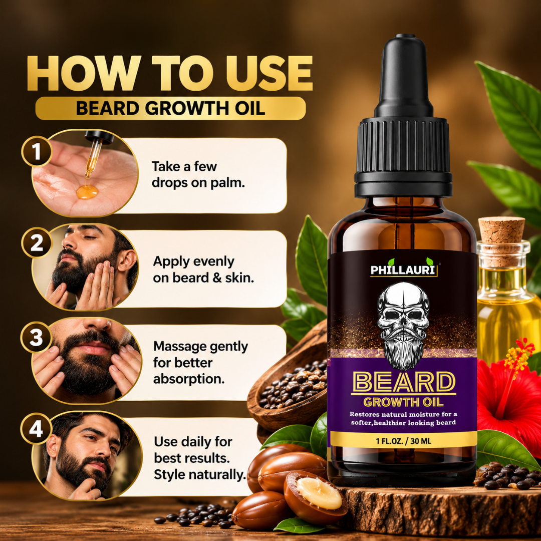 Phillauri Beard Growth Oil – With Castor & Sesame Oil