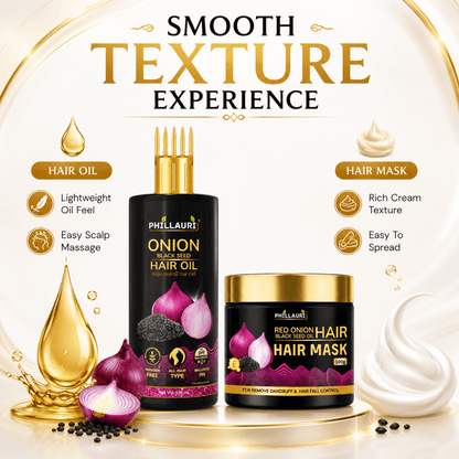 Phillauri Onion Black Seed Hair Oil & Hair Mask Combo