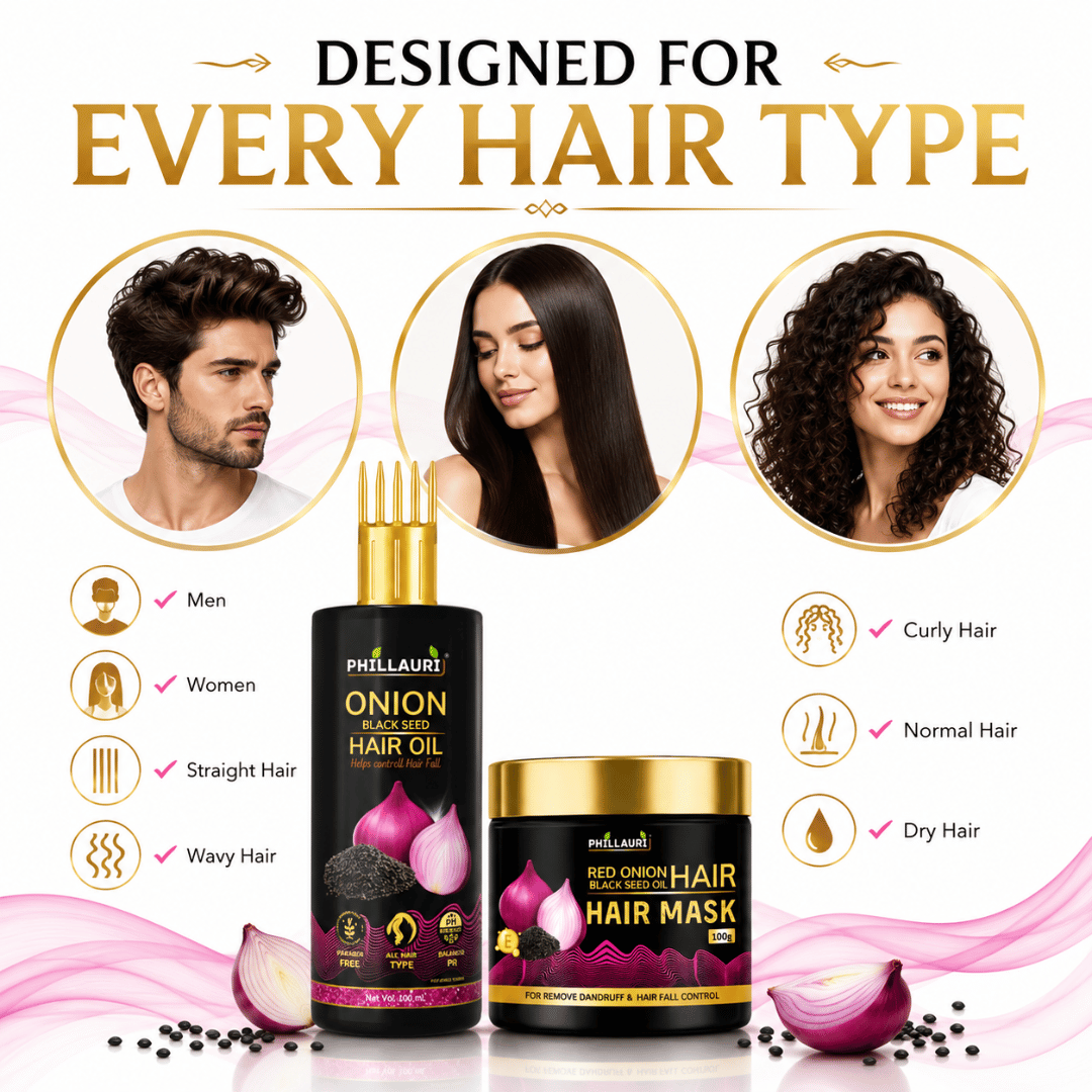 Phillauri Onion Black Seed Hair Oil & Hair Mask Combo