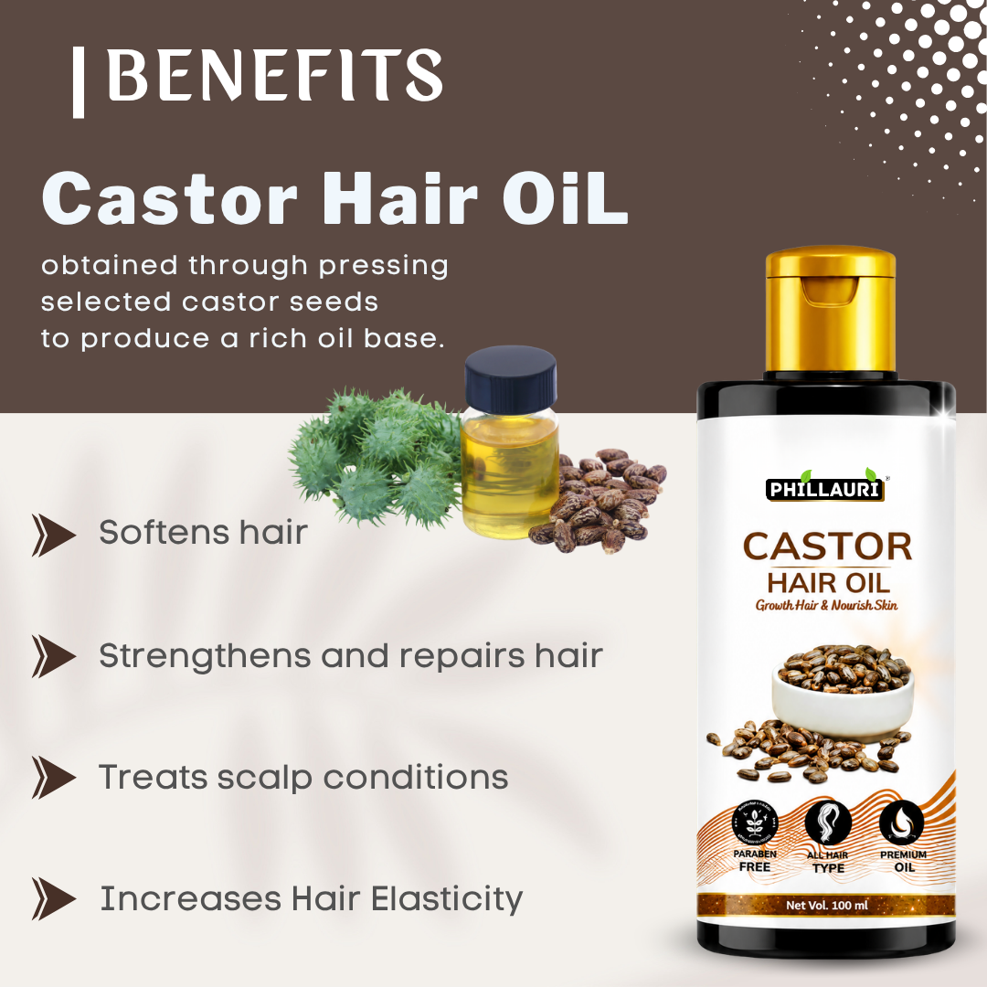 Phillauri Castor Hair Oil – For Hair Growth & Nourished Skin, 100ml