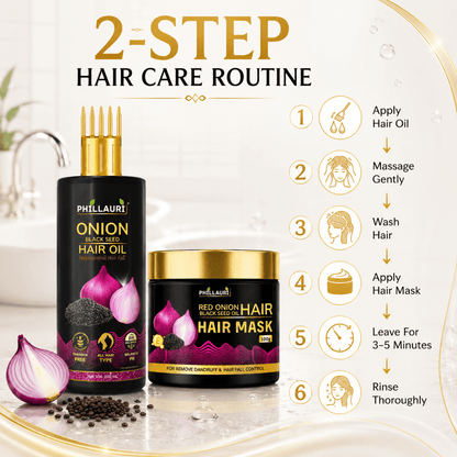 Phillauri Onion Black Seed Hair Oil & Hair Mask Combo