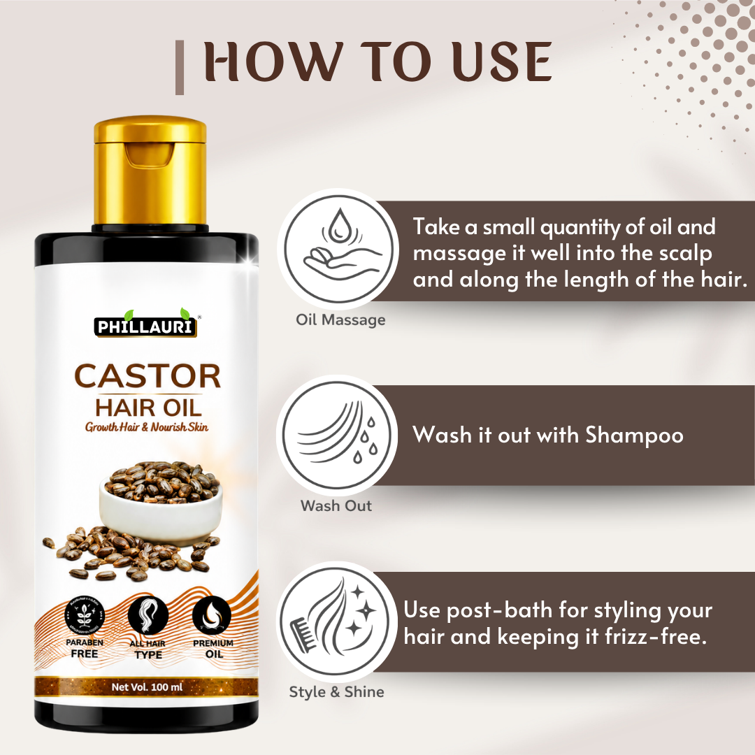 Phillauri Castor Hair Oil – For Hair Growth & Nourished Skin, 100ml