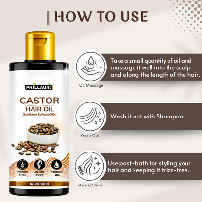 Phillauri Castor Hair Oil – For Hair Growth & Nourished Skin, 100ml