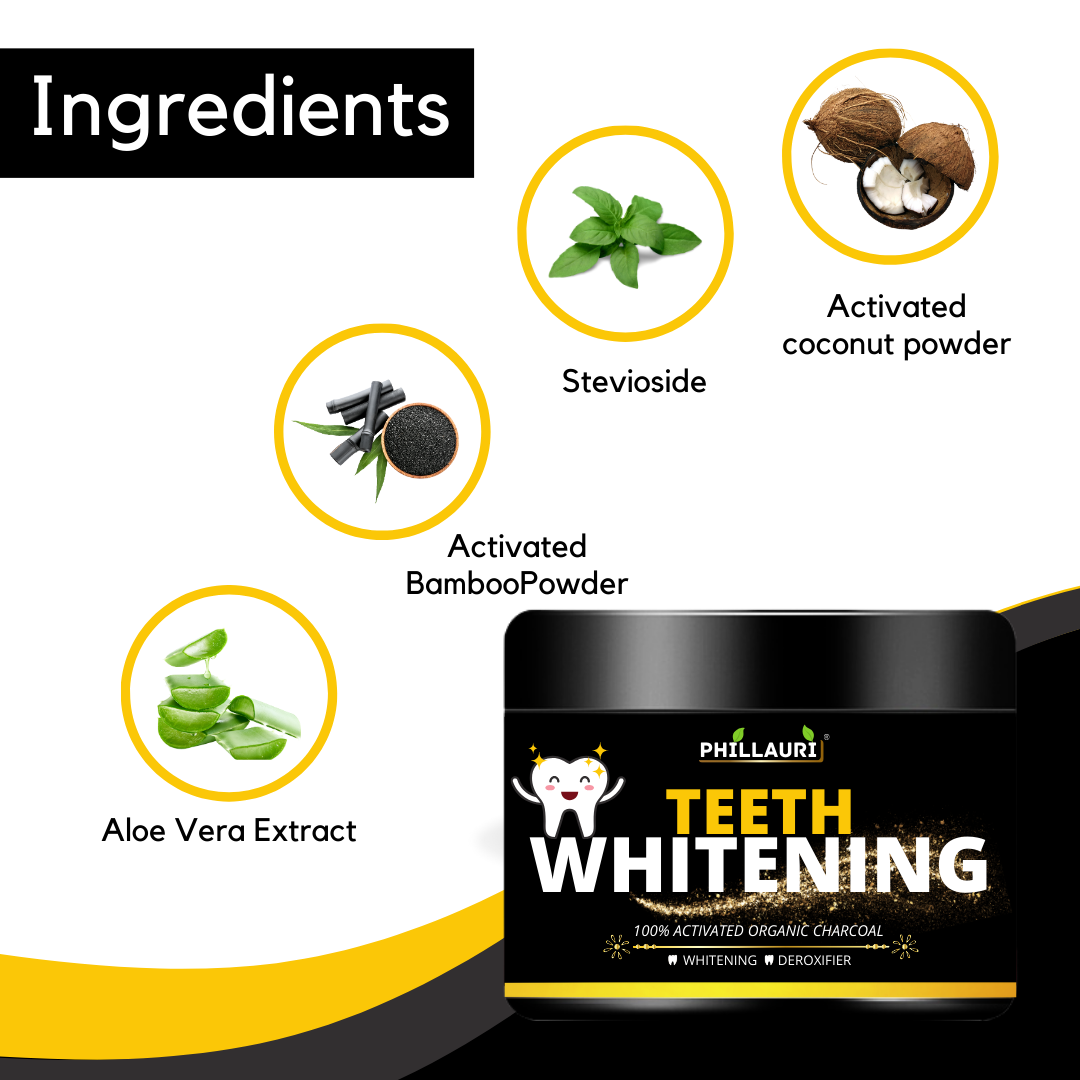 Phillauri Teeth Whitening Powder For Whitening And Detoxifier, 50GM