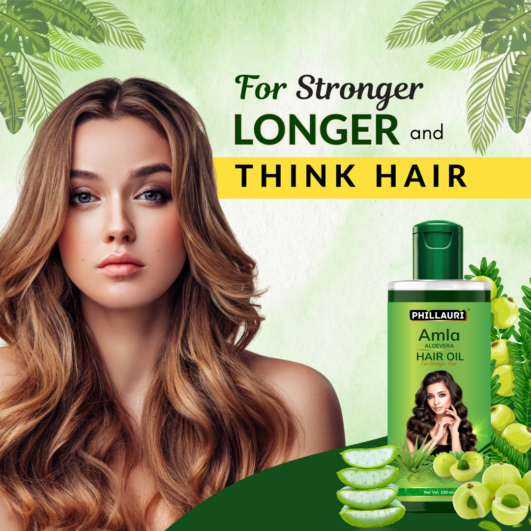Phillauri Natural Pure Amla AloeVera Hair Oil For Strong hair, 100ml