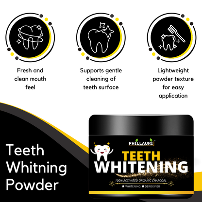 Phillauri Teeth Whitening Powder For Whitening And Detoxifier, 50GM