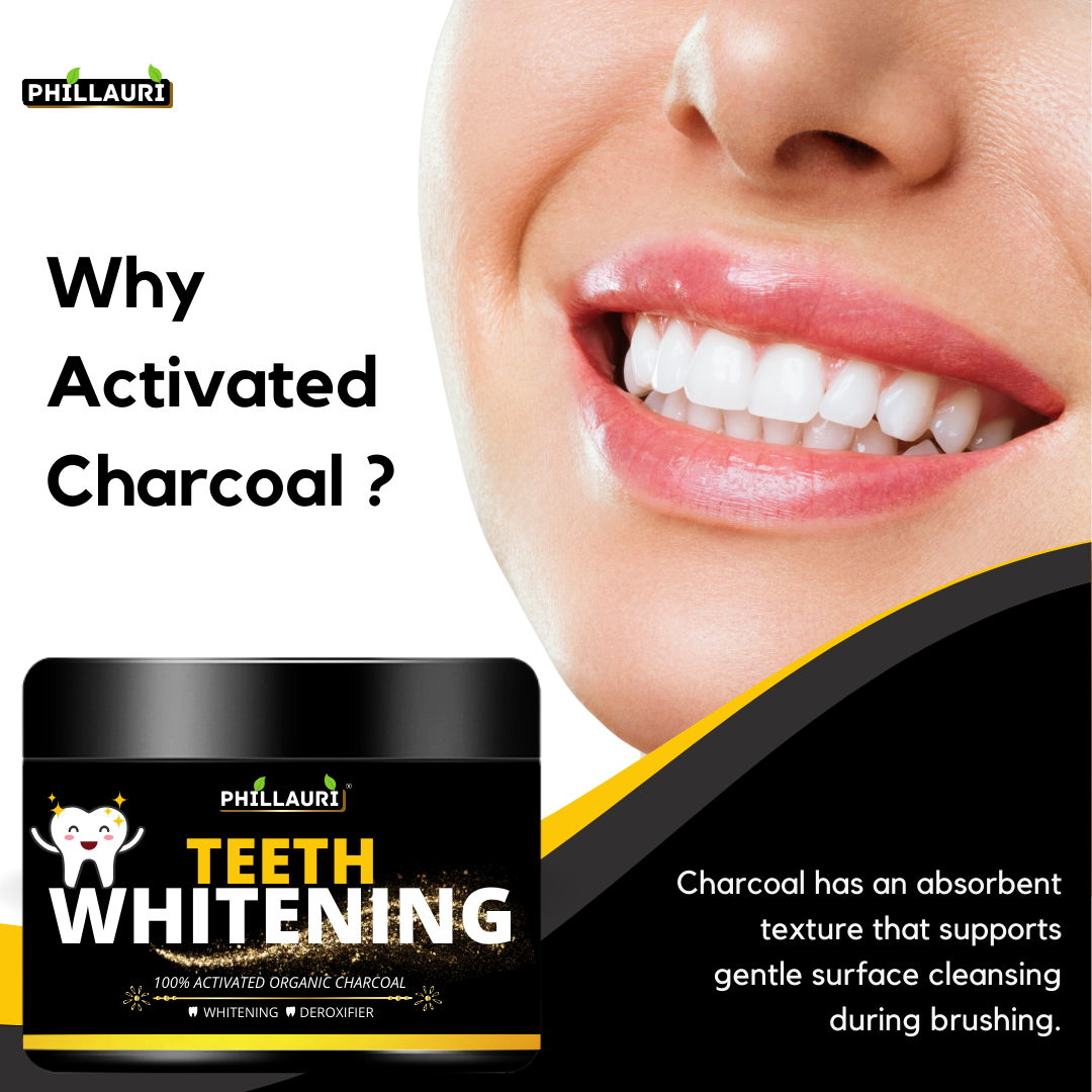 Phillauri Teeth Whitening Powder For Whitening And Detoxifier, 50GM